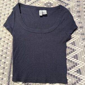 H&M Black Ribbed Crop Top